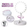 Espejo Luz Led Tactil Usb Maquillaje Portatil Aumento Plegab 2