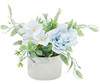 Flores De Hortensia De Imitación Y Maceta De Cerámica Con So 4