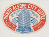 Brasil Antiguo Luggage Porto Alegre City Hotel Vintage Raro 0