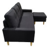 Sofá Negro 3 Cuerpos Con Chaise + 2 Posa Vasos 2