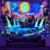 Tapeçaria De Paisagem Fluorescente, Luz Negra Reativa Uv 4