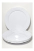 Prato Acrílico Refeição Resistente 22cm Branco 10 Unid 0