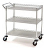 Carrinho De Chá Em Aço Cromado 3 Prateleiras E Rodas 0