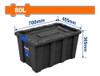 Caja Contenedor Plastico Apilable Negro 80lt Wadfow Wtb3380 1