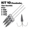 Kit 10 Chumbada Garatéia Pesca De Praia - 80-100-120-140g 1 Kit 10 Chumbada Garatéia Pesca De Praia - 80-100-120-140g 1