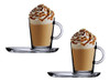 Taza Jarro Vaso Mug C/plato Vidrio Set X 2  400cc Importado 3