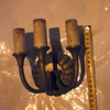 Antiguo Aplique Bronce Tres Luces Rosca Pequeña 0