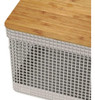 4x Cesto 20l Organizador Ou Grid Bege Com Tampa De Bambu 1 4x Cesto 20l Organizador Ou Grid Bege Com Tampa De Bambu 1