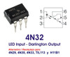 100 Opto 4n32 Led-trans Darlington 5300v Ctr500% 4n33 Til113 2