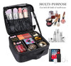 Bolso De Maquillaje Portátil Negro Pequeño Con Divisores 2