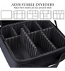 Bolso De Maquillaje Portátil Negro Pequeño Con Divisores 3