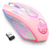 Mouse Inalámbrico Ergonómico.usb Pc Laptop Compatible Rosado 0