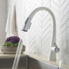 Grifo De Cocina Con Rociador Kraus-blanco Mate/cromo 7