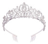 Tiara Corona De Novia Quinceañera Cristales Base Plateada 0