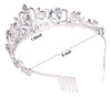 Tiara Corona De Novia Quinceañera Cristales Base Plateada 1
