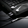 Cable Divisor De Auriculares, Chapado En Oro Y Trenzado Fuer 4