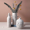 Florero Ceramica Moderno Con Cara Inglenix Hecho A Mano Fv-b 5