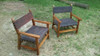Sillón Leñero En Madera Y Cuero 0