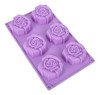 Silicona Para Hornear Caramelos Con Forma De Rosa, 6 Cavidad 1