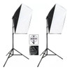 2 Softbox 5 Lámparas 60x90cm  Luz Continua + 2 Trípode 2mts 0