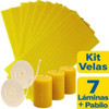 12 Láminas 20x40 Cera De Abeja + 10m Pabilos Hacer Velas Etc 1
