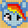 Juego Didáctico Kit Mosaico Pony Rainbow Pixel Art Box 2