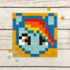 Juego Didáctico Kit Mosaico Pony Rainbow Pixel Art Box 3