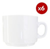 Set X6 Taza Desayuno Cafe C/leche Vajilla Porcelana Germer 0