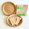 Pack 20 Platos Kraft, 40 Servilletas, 40 Cubiertos 0