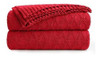 Ropa De Cama Longhui Algodon Vino Rojo Cable Manta Tejida P 0 Ropa De Cama Longhui Algodon Vino Rojo Cable Manta Tejida P 0