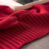 Ropa De Cama Longhui Algodon Vino Rojo Cable Manta Tejida P 4 Ropa De Cama Longhui Algodon Vino Rojo Cable Manta Tejida P 4