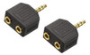 1 Macho A 2 Hembra Oro Plateado De 3,5 Mm Y Audio Splitter A 1