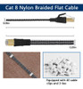 Cable Ethernet Cat 8 De 50 Pies, Cable De Red Plano De Alta 3