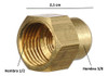 Cupla De Reduccion De Bronce De 1/2 Hembra A 3/8 Hembra 1