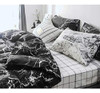 Karever - Juego De Edredón De Mármol Negro, Tamaño Queen, Te 2