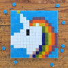 Juego Didáctico Kit Mosaico Unicornio Arcoiris Pixel Art Box 3