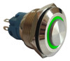 Pulsador De Metal Led Verde 22mm Con Retencion Cara Alta 2