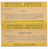 Lote 6 Tarjetas Publicidad De Chocolates Aguila Recetas B3 2 Lote 6 Tarjetas Publicidad De Chocolates Aguila Recetas B3 2