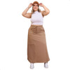 Saia Longa Moletom Com Fenda Plus Size Casual 5