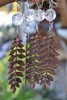 Set X4 Pesas Para Mantel Hojas Helecho Metal Envejecido 2