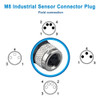 Lonlonty Conector De Montaje De Campo M8 De 4 Pines, Codific 6