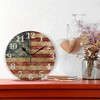 Baofu Reloj De Pared Con Bandera Estadounidense Redondo Vint 1