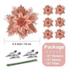 Flores Rosadas Artificiales  Para Navidad  X 12 U, 6