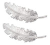 2 Piezas Pinza De Pelo De Plumas De Hoja De Metal Boda Mujer 0
