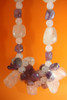 Collar De Piedras Naturales / Rosa Y Violeta # 1656 0