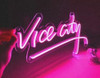 Cartel Neon Led Vice City Base Acrilico Transparente 2