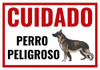 Cartel Cuidado Con El Perro Plastificado Tamaño A4 2