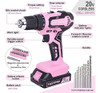 Fastpro Taladro Atornillador Rosa-20 V Máx. Juego De Destorn 1