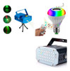 Combo Luces   Laser + Bola Espejos C/bluet  + Flash  Video 0