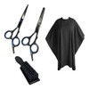 Kit Barberia Capa + Tijeras Profesionales + Capillo Barba 0